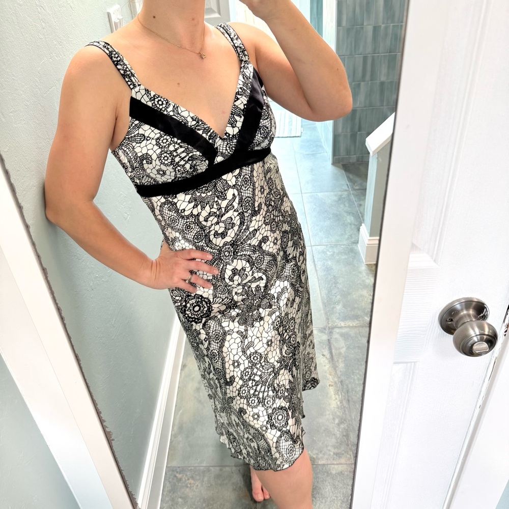 Vtg Babydoll Slip Dress S M Floral Midi Dainty Y2K 90s Party Prom Fairy Grunge